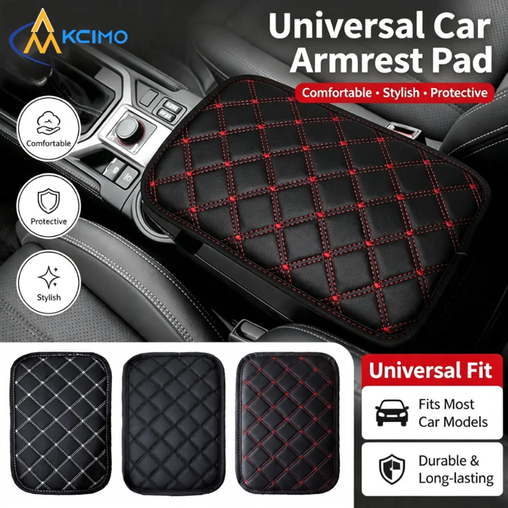 Universal Car Armrest Box Protective Mat 1Pc Soft Leather Comfort Elbow Pad Dust Dirt Resistant Interior Refit Supplies