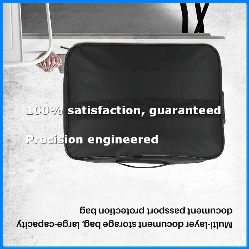 Important File Pocket Holder,Document Organizer Box,Oxford Waterproof Document Storage Bag with Safe Code Lock (Black)-A69M