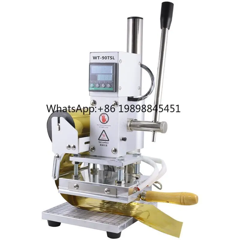 

Manual Mini Digital Hot Foil Stamping Machine T-Slot Gold Silver Foil Embosser for Leather Logo Custom Branding