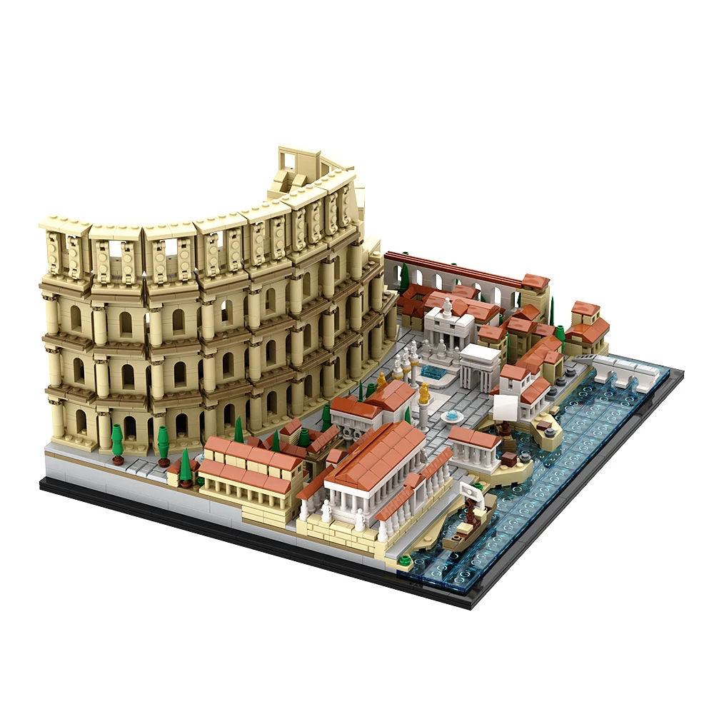 SETBRICKS MOC Roman Colosseum Architecture Model Building Block set Ancient Beast Monster Battle Base Brick Kid Children Toys