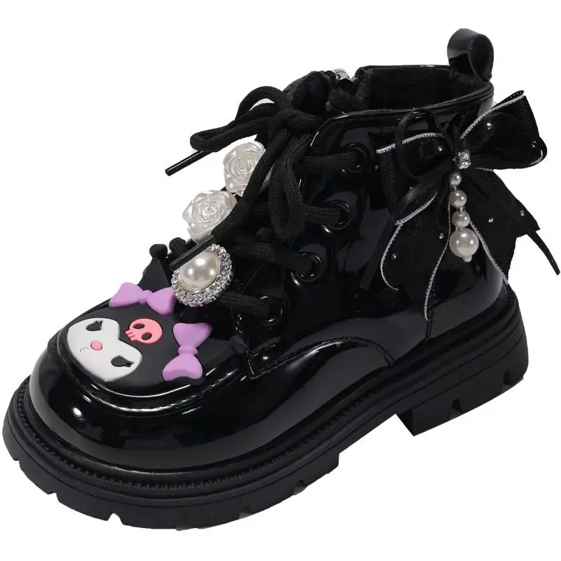 سانريو الشتاء كورومي مارتن الأحذية أنيمي Kawaii الأطفال الخريف الشتاء الأحذية القطنية الكرتون الصوف أحذية قطنية دافئة الهدايا