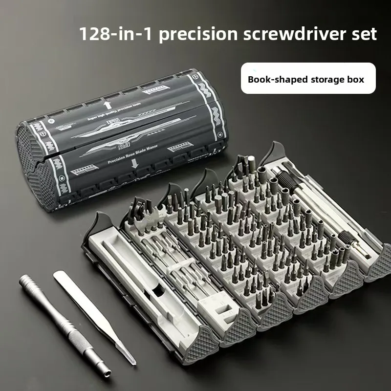 128 in 1 Precision Screwdriver Set with Magnetic Bits Aluminum Handle for Phone Laptop Watch Repair Multifunctional Disassembly