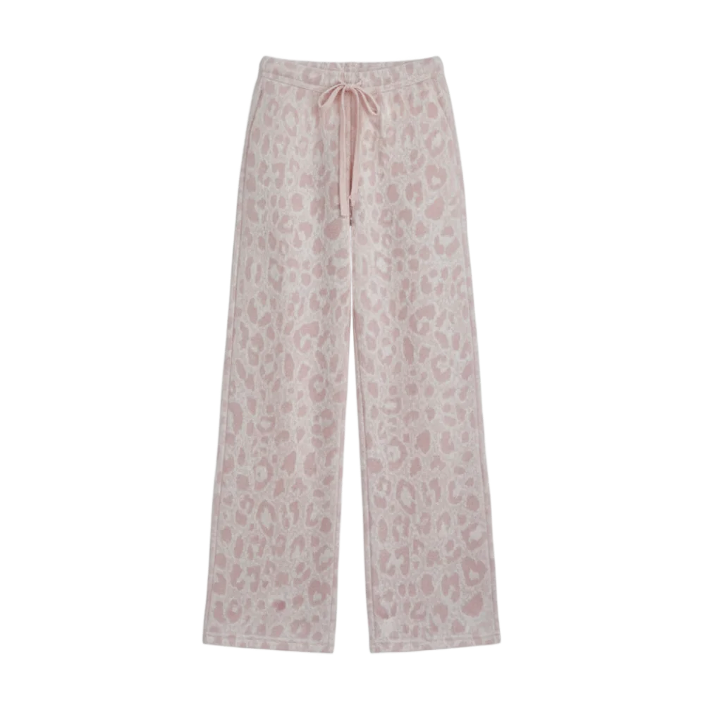 

Breathable Plush Velvet Leopard Pants Thicken Warm Loose Wide Leg Pants Workout Trousers High Waist Winter Pants Female