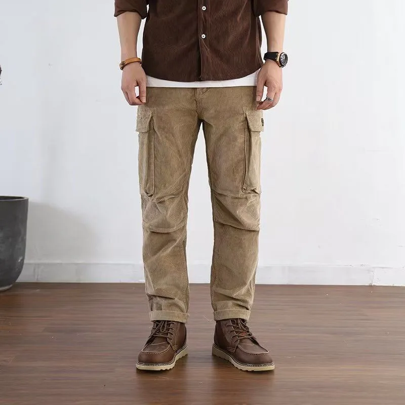 

New Autumn/Winter Fashion Brand American Retro Corduroy Work Wear Straight Tube Loose Versatile Handsome Men's Casual Pants