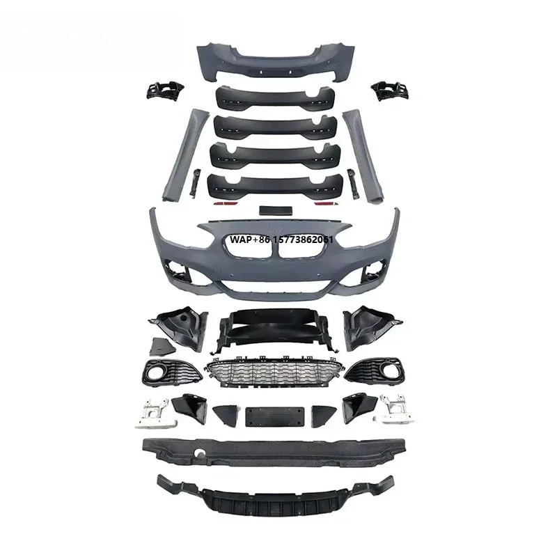 

Body Kit Suitable for 15-18 1 Series F20 LCI Later Modified MT Front Bumper and Rear Bumper Side Skirts with Large Mesh