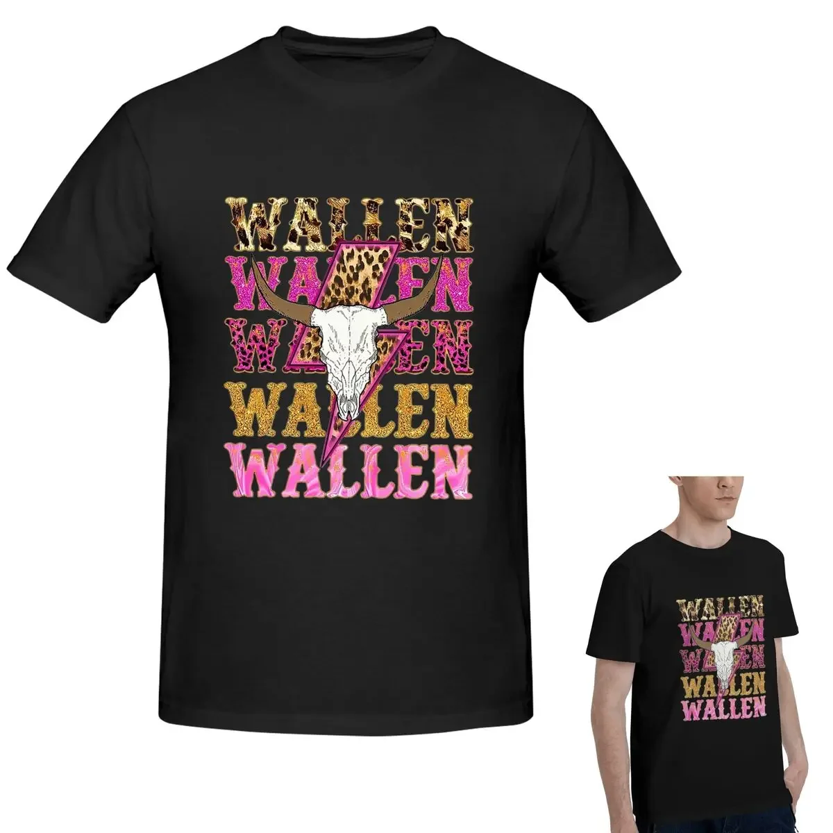 100% Cotton Morgan Wallen Bull Skull T-Shirt Men's Fashion Oversized T Shirt Men Crew Neck Summer Shirts Tops S-6XL