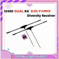 Upgraded For Happymodel ES900 DUAL RX ELRS Diversity Receiver 915Mhz Built-In TCXO For Airplane FPV Long Range Drones DIY Parts