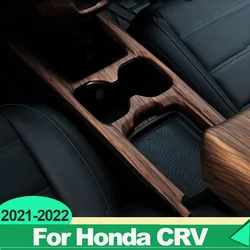 For Honda CRV CR-V 2021 2022 5th ABS Carbon Hybrid Car Front Row Water Cup Holder Panel Decoration Cover Frame Trim Accessories