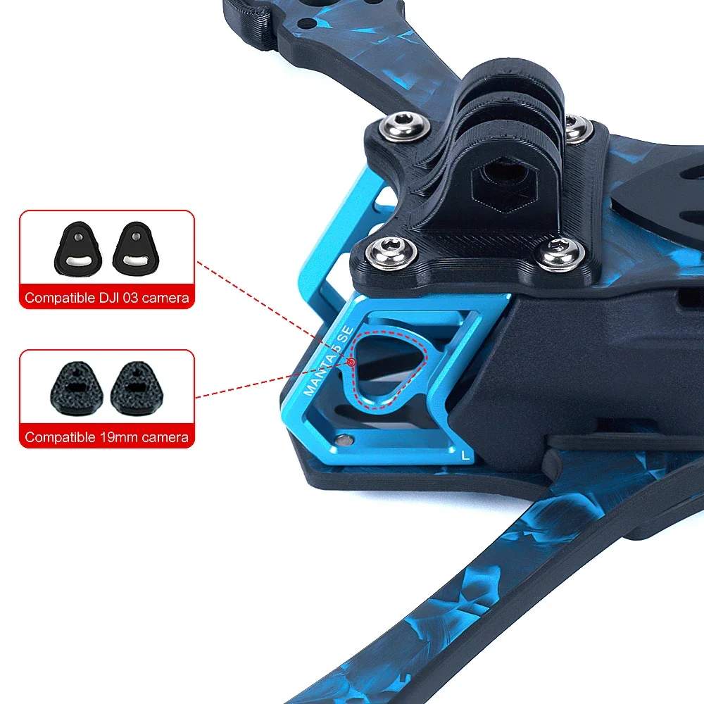 Axisflying MANTA5 SE Frame Kit Squashed-X Wheelbase 223mm T700 Carbon Fiber Polecany silnik serii 2207/2306 do dronów RC FPV