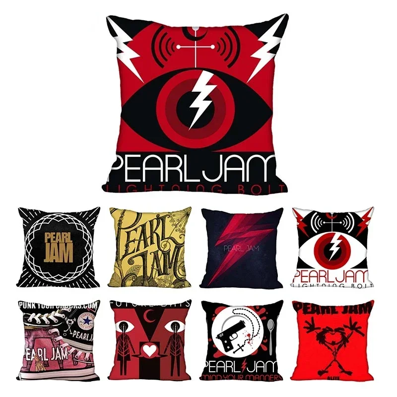 Pearl Jam Square Pillowcase Zippered Pillow Cover Case 35x35cm，40x40cm，45x45cm