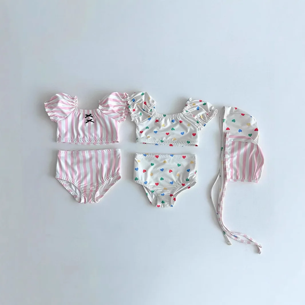 

Girls' Baby Short Sleeved Swimsuit Princess Style Cute Swimsuit Children's Sunscreen Swimsuit Kids Set