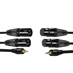 3.5mm RPM Dual Cannon Male Cannon 1/2 RPM Male Computer Connected to Microphone Microphone Cable Power Amplifier Cable