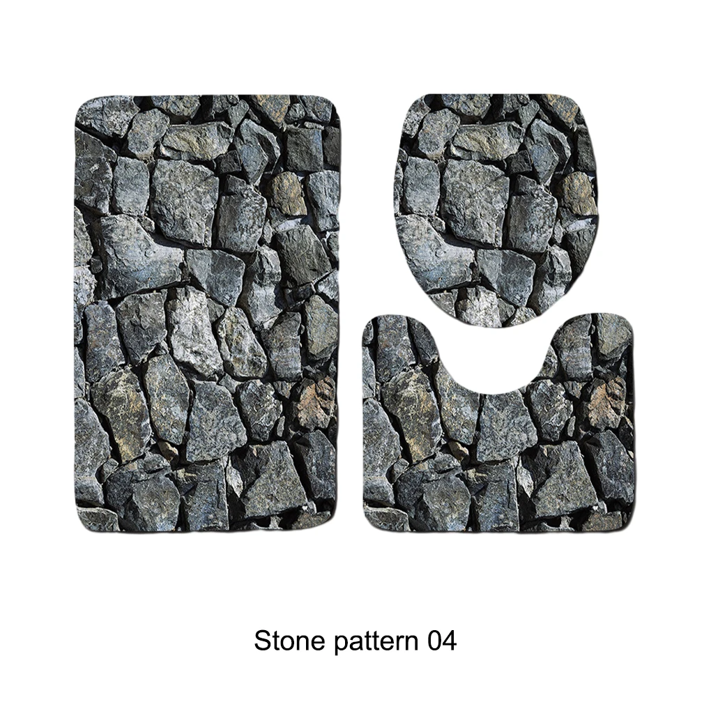 Polyester Trendy And Practical 3 Piece Fashion Bath Mat Set - Bathroom Decor Stable And Non Slide