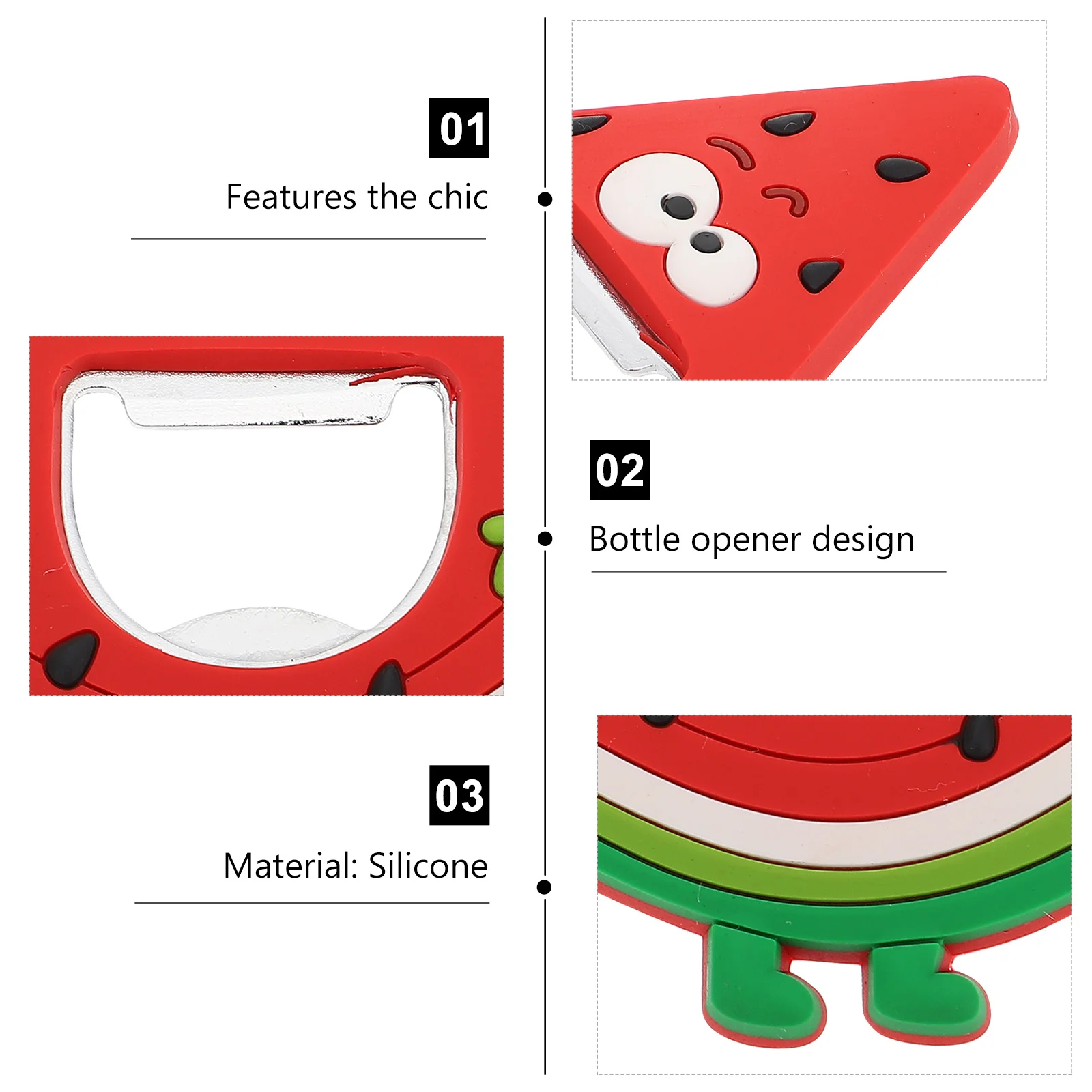 

2Pcs Magnetic Bottle Opener Silicone Fruit Shape Creative Kitchen Beer Lid Opener Fridge Magnet Essential Tool
