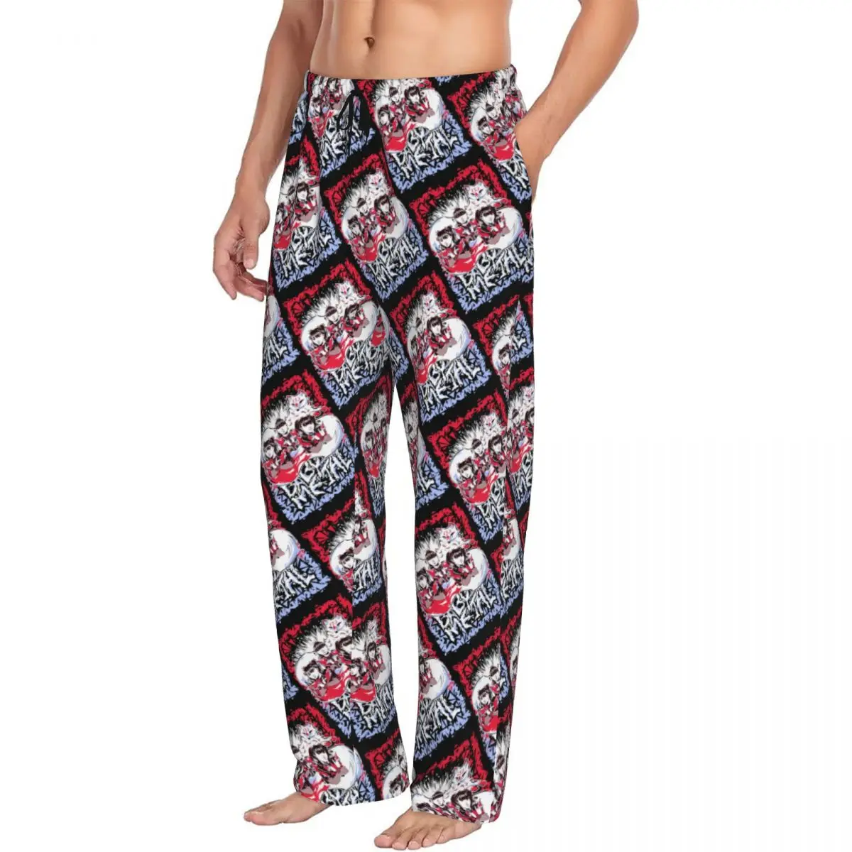 Custom Babymetal Japan Band Pajama Pants Men Hip-hop Rock Lounge Sleep Drawstring Sleepwear Bottoms with Pockets view 2