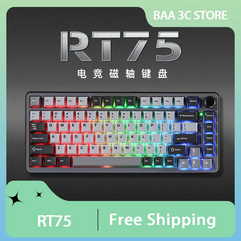 

KEYNOUO RT75 Magnetic Switch Mechanical Keyboard Wired Hot-Swap 75 Layout E-sports Customized Keyboard Gaming Pc Accessories