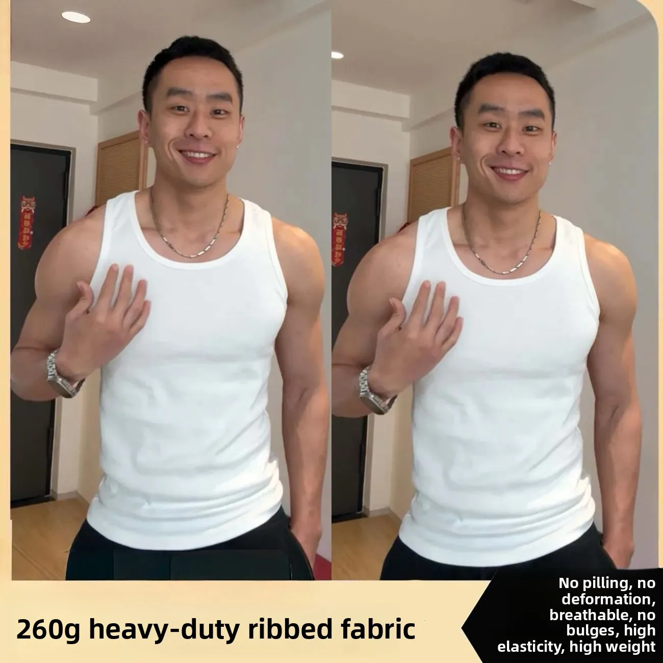 American Style Ice Silk Thread Men's Tank Top Sleeveless Comfortable Fitness Sport Sweatshirt Cool Feeling Breathable