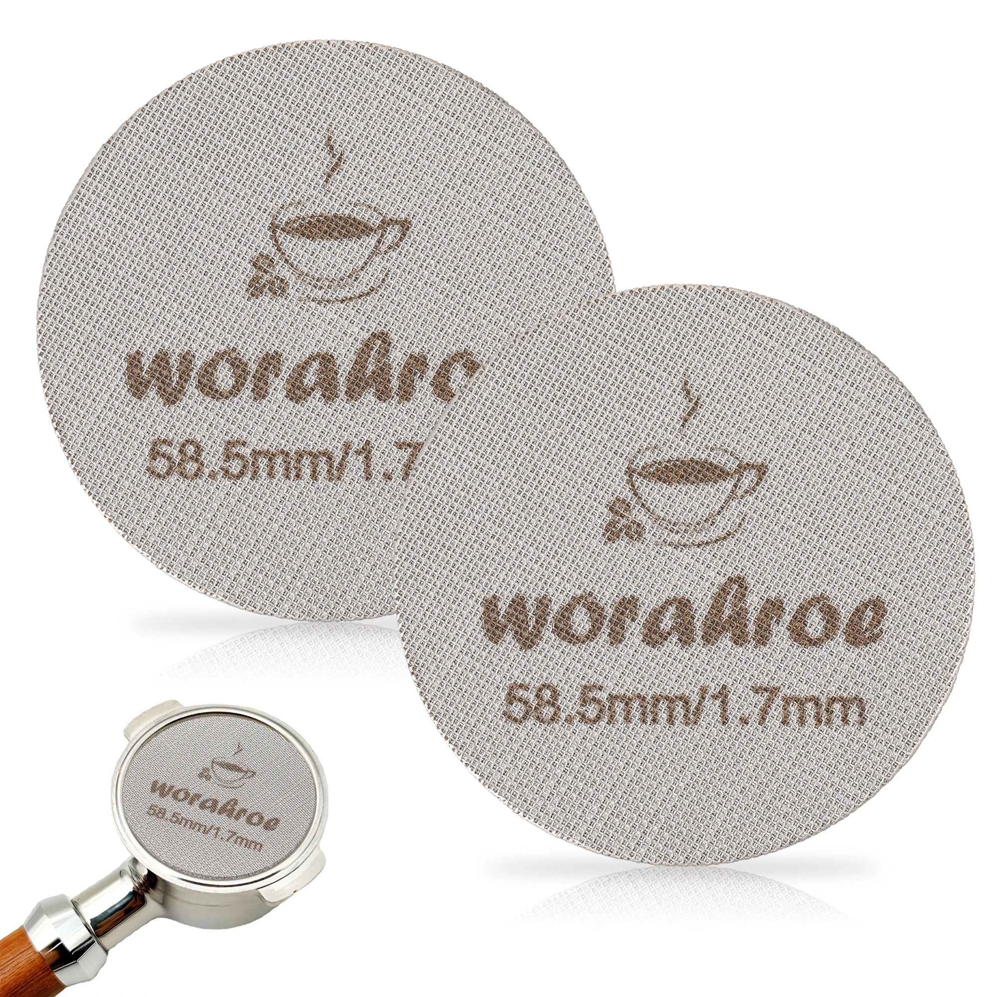 

2pcs 51mm 58.5mm Espresso Puck Screen Reusable Metal Mesh Coffee Filter Screen Fit Breville Sage Delonghi Barista