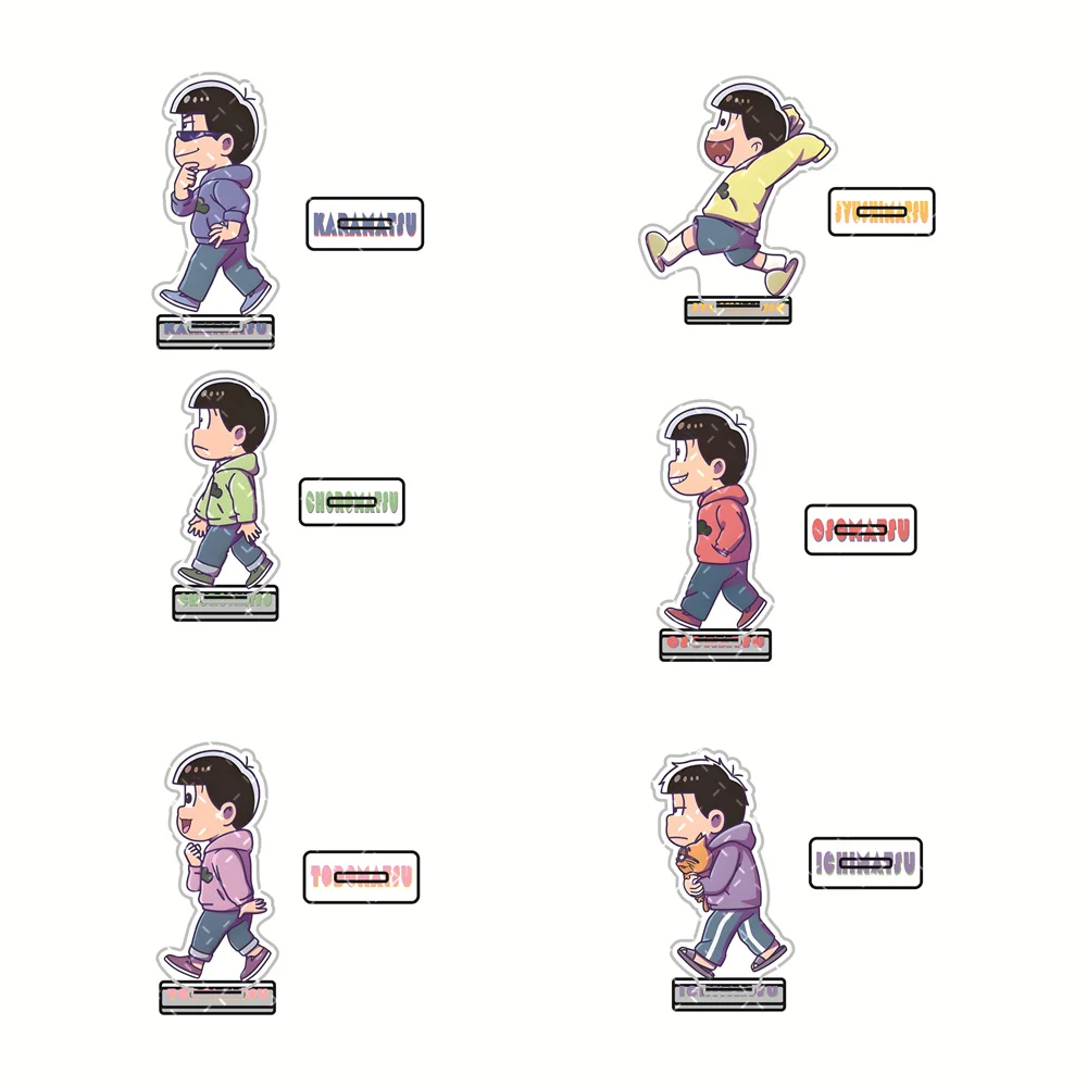 Soporte acrílico de Anime Osomatsu-kun de 10cm, versión principal fundida (Osomatsu/Karamatsu/Choromatsu), decoración de escritorio, regalo de adorno bonito
