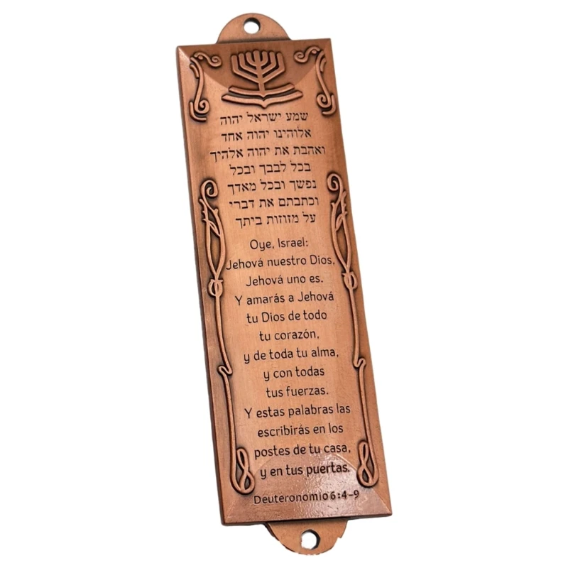 Elegant Metal Spanish Scripture Door Ornament Antique Mezuzah Case Vintage Plaques Jewish Blessing Gift for Home Decors