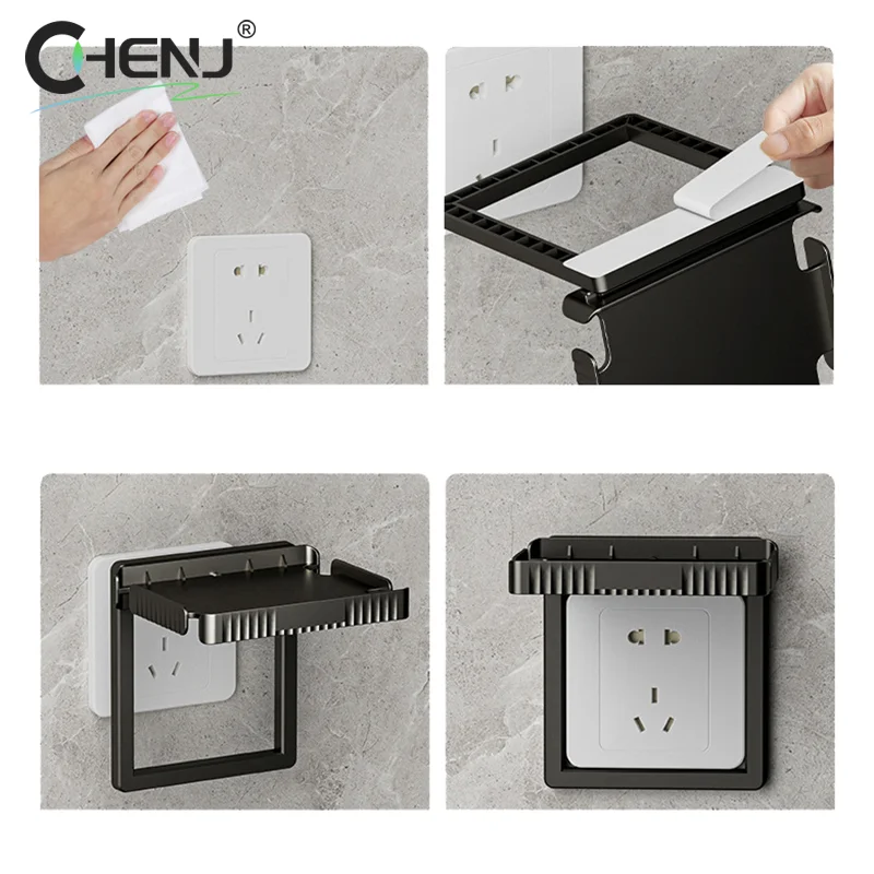 Wall Outlet Shelf Convenient Sturdy Socket Mobile Phone Charging Holder Cable Usb Rack For Bathrooms Kitchens Living Rooms