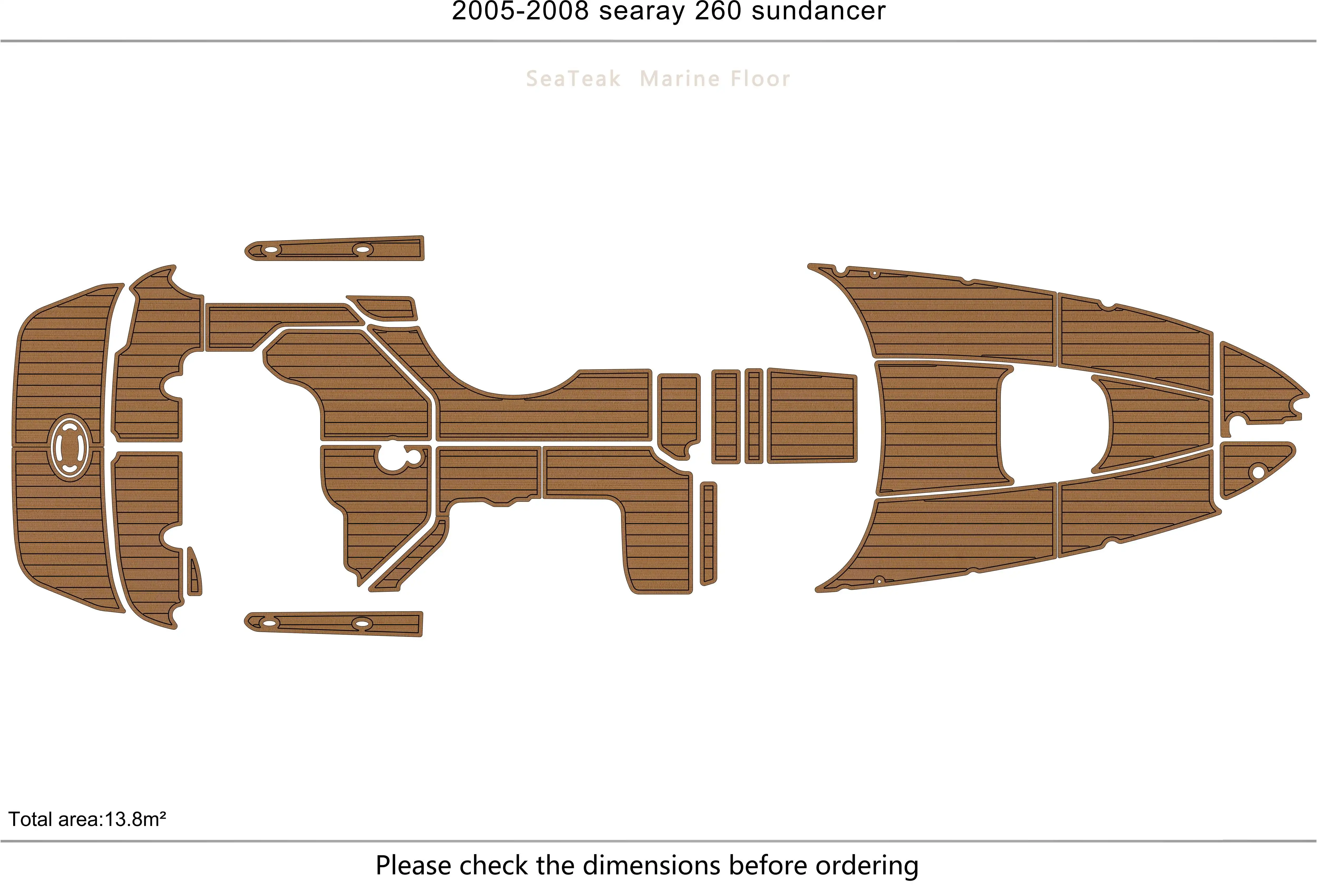 

2005-2008 searay 260 sundancer Cockpit swimming platform EVA fAUX carpet Water Ski Yacht Fishing Boat Non-slip mat floor