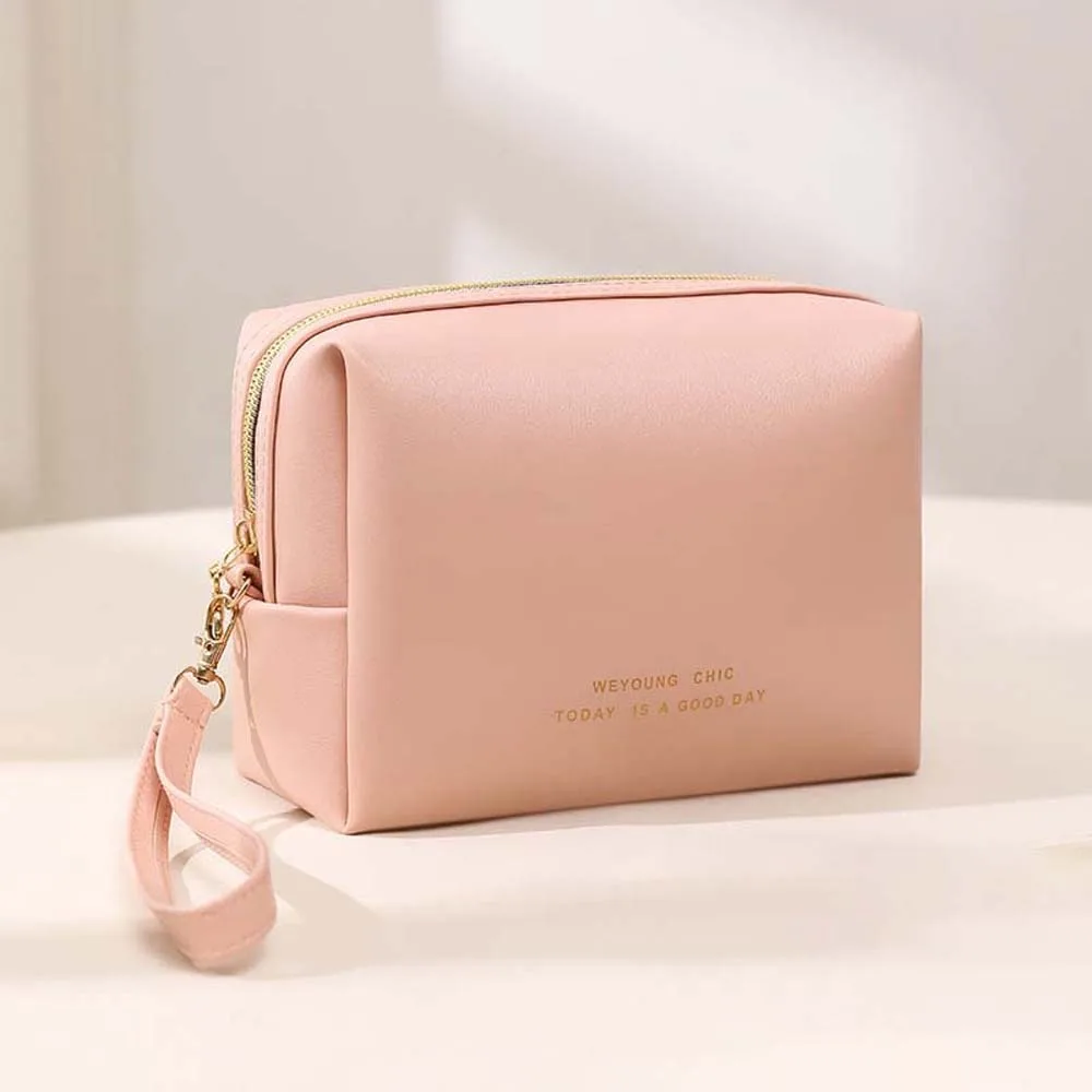 محفظة PU حقيبة مستحضرات تجميل متعددة الوظائف منظم أدوات الزينة حقيبة غسيل مثمنة مضادة للرذاذ المياه العناية بالبشرة كيس التخزين الحمام #2