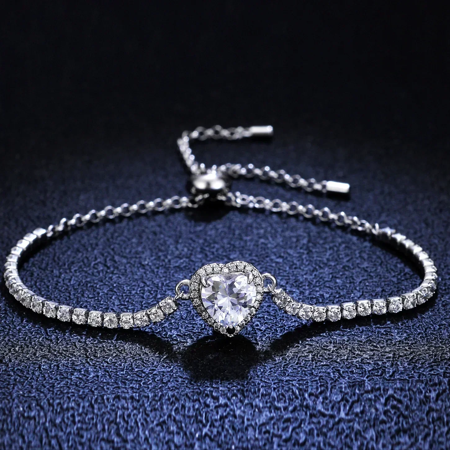 

Luxury PT950 Platinum Bracelet Real D Color Cordate 1 Carat Diamonds Moissanite Charms Bracelet for Women Chains Bangles