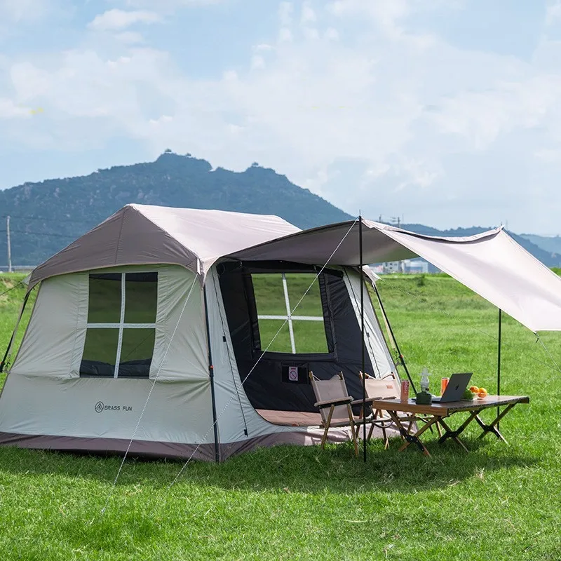 

Wholesale 4-6 Person Large Space Camping Tent Waterproof UV Proof Cabin Tent Double Layer Automatic Family Tent