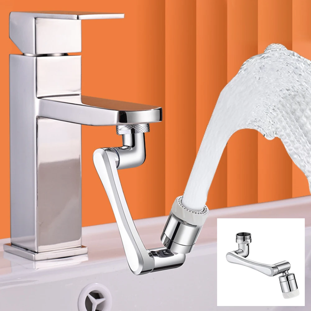 Bubble Shower Dual Mode Faucet Adapter Extender 1440° Rotatable 20mm/22mm Inner Diameter Rotating Faucet 24mm Outer Daimeter