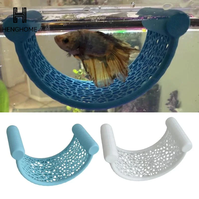1Pcs Fish  Hideout Shelter 3-in-1 Hammock Feeding Ring & Resting Spot For Betta Small Aquatic Pets Aquarium Floating Cave