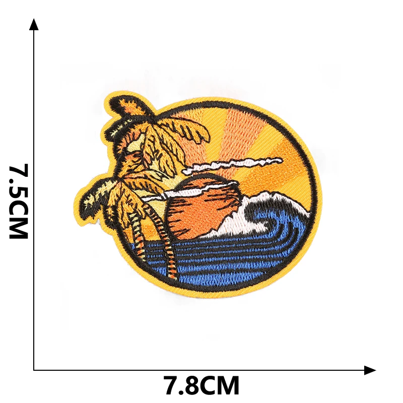 Patches für Jacken, Outdoor-Kleidung, Meereswellen, Naturlandschaft, Walstreifen, Parches, zum Aufbügeln, bestickter Stich, DIY-Designer, zum Aufnähen – Detail 27