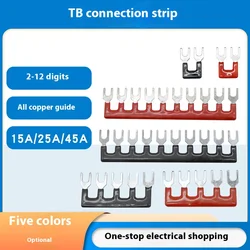 20 Pieces 15/25/45A Various Positions Pre Insulated Fork Type Terminal Connection Strip Barrier Jumper Connection Five Colors