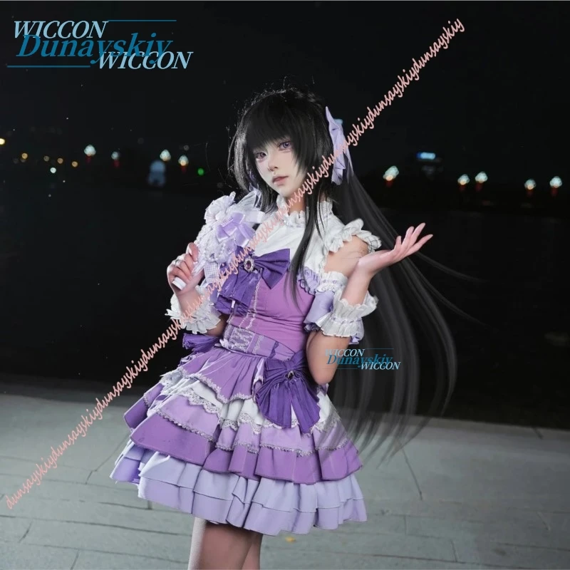 

Anime Puella Magi Madoka Magica Akemi Homura Lolita Dress Cosplay Costume Wig Accessories Full Performance Set Party Clothing