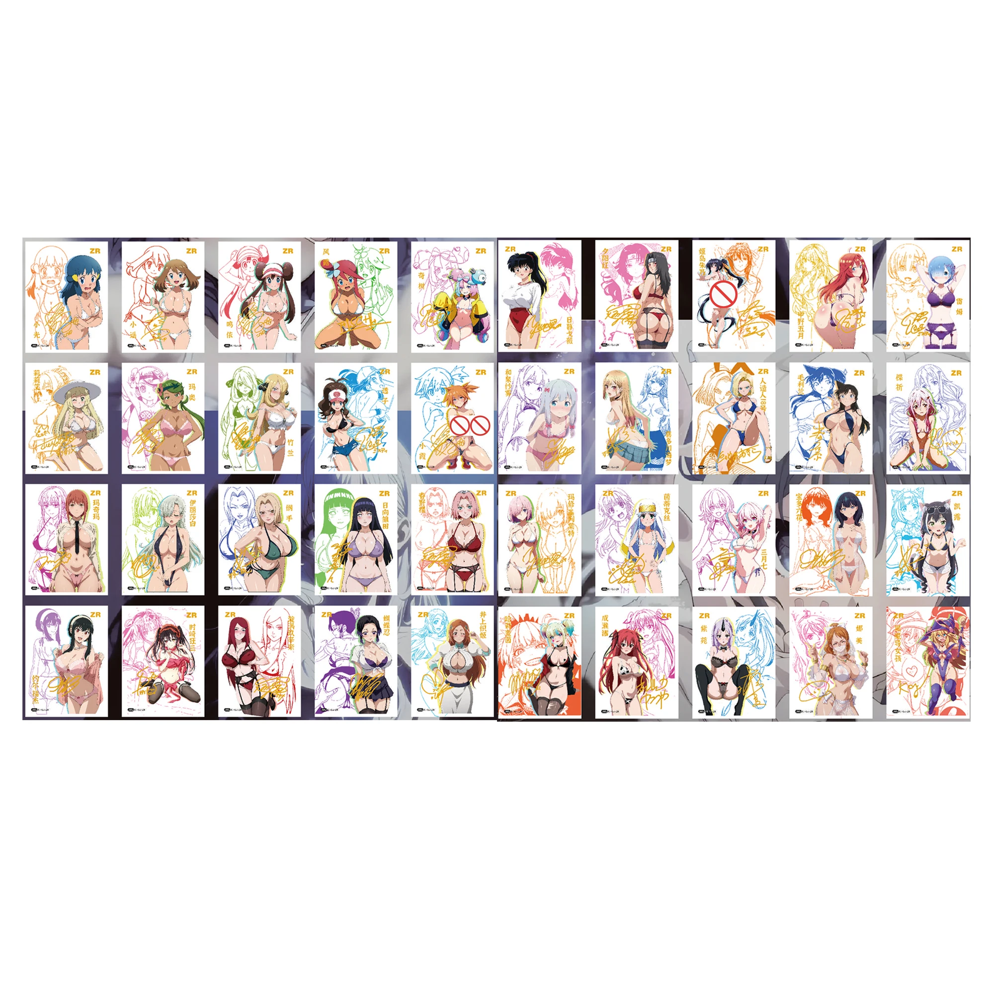 

40 шт./компл. Diy 2nd Edition Goddess Story Zr Lono Lillie Makima Коллекционная карта Цветная флэш-карта Android 18 Nami Signature Card Подарок