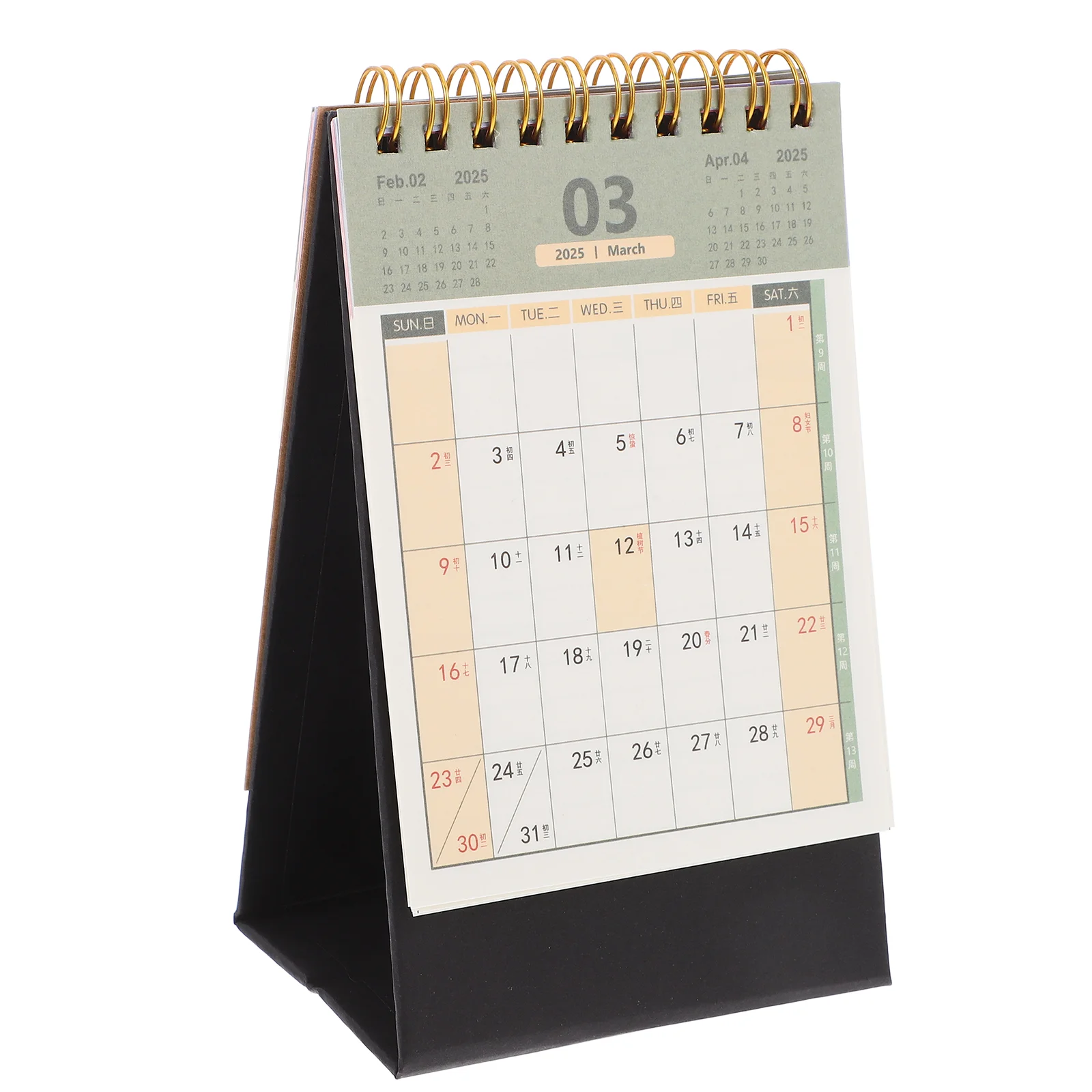 

2025 Desk Calendar Decor Standing Folding Mini Planner Paper Flip Desktop Office