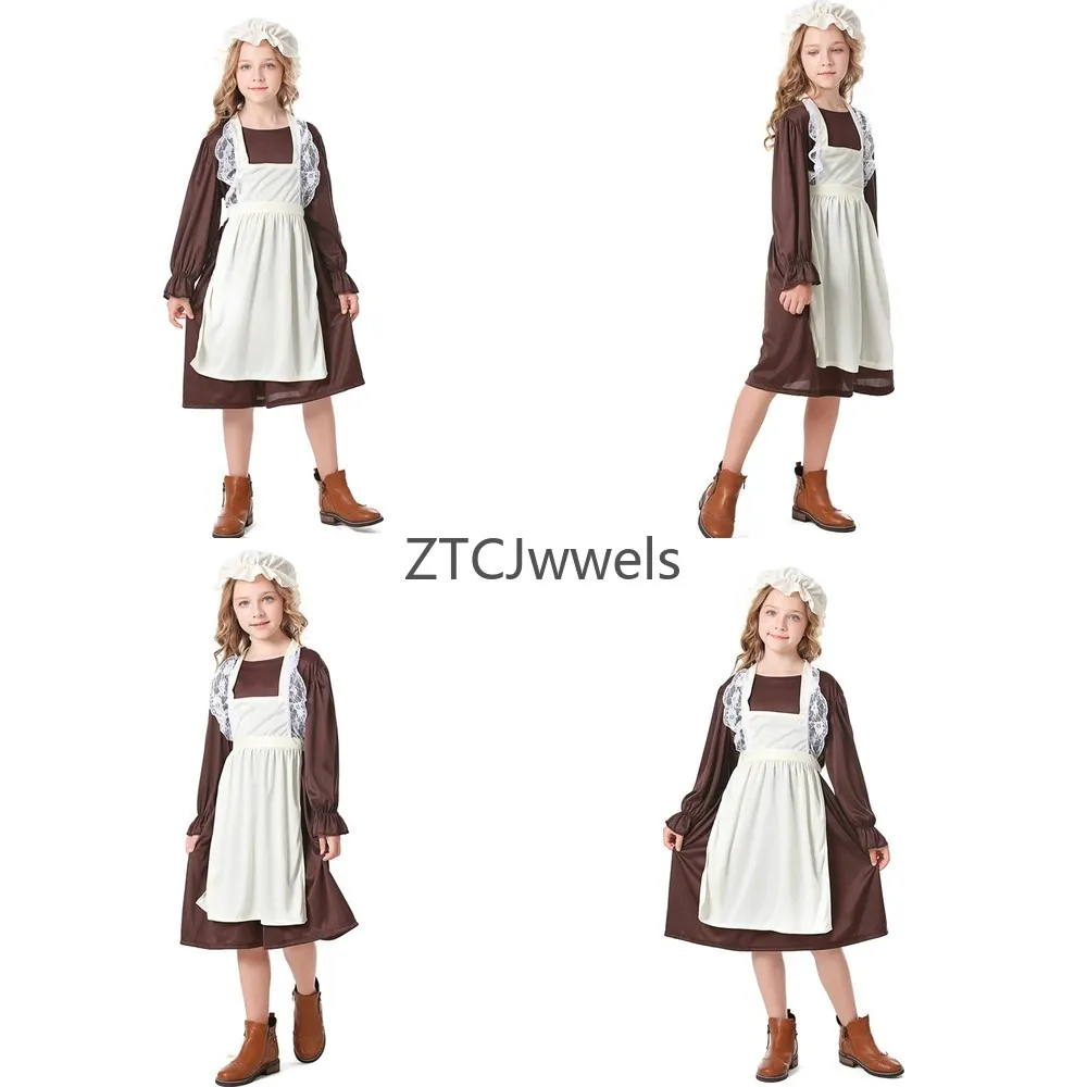 

Victorian Sweet Fresh Maid Dress Medieval Retro Cosplay Costume for Halloween Masquerade Party Stage Performance Role Play