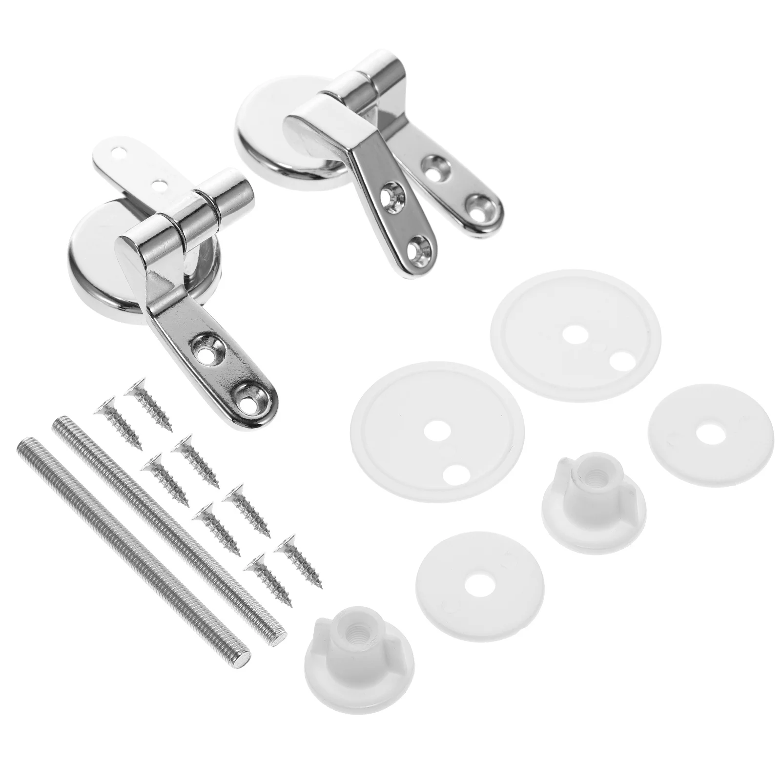 

1 комплект петель для сиденья унитаза, металлический прочный сменный комплект креплений для стандартного сиденья унитаза, простая установка фитингов, быстроразъемная петля