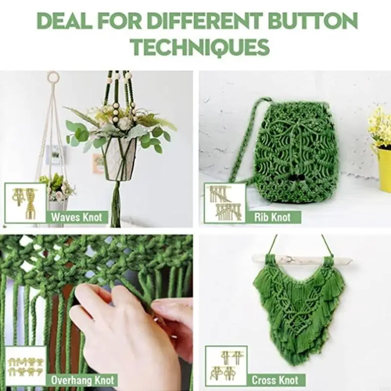 Macrame Cord DIY Natural Cotton Rope Yarn Bohemian Wedding Decoration Christmas Decorations Green for Grey White Yellow Y08E