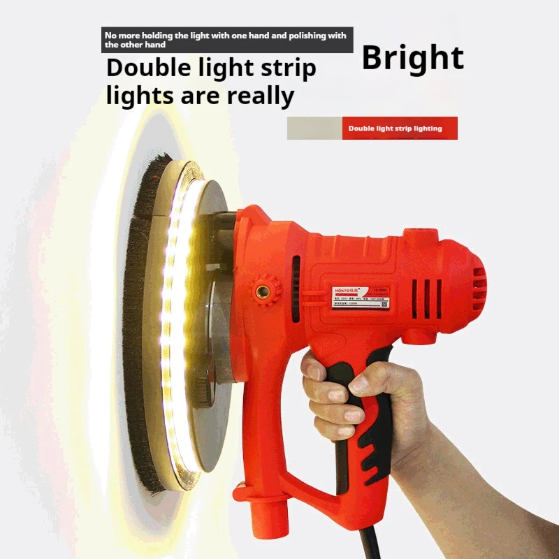 Dustless Electric Drywall Sander Wall Putty Polisher Hand Grinder Led Double Light Grinding machine Grinder for Home Decoration