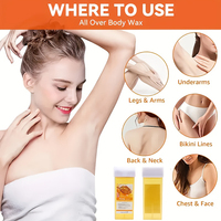 100g Roll On Wax Hair Removal Wax Cartridge Depilatory Wax Roller For Sensitive Skin Waxing Cartridge Refill Home Self Waxing
