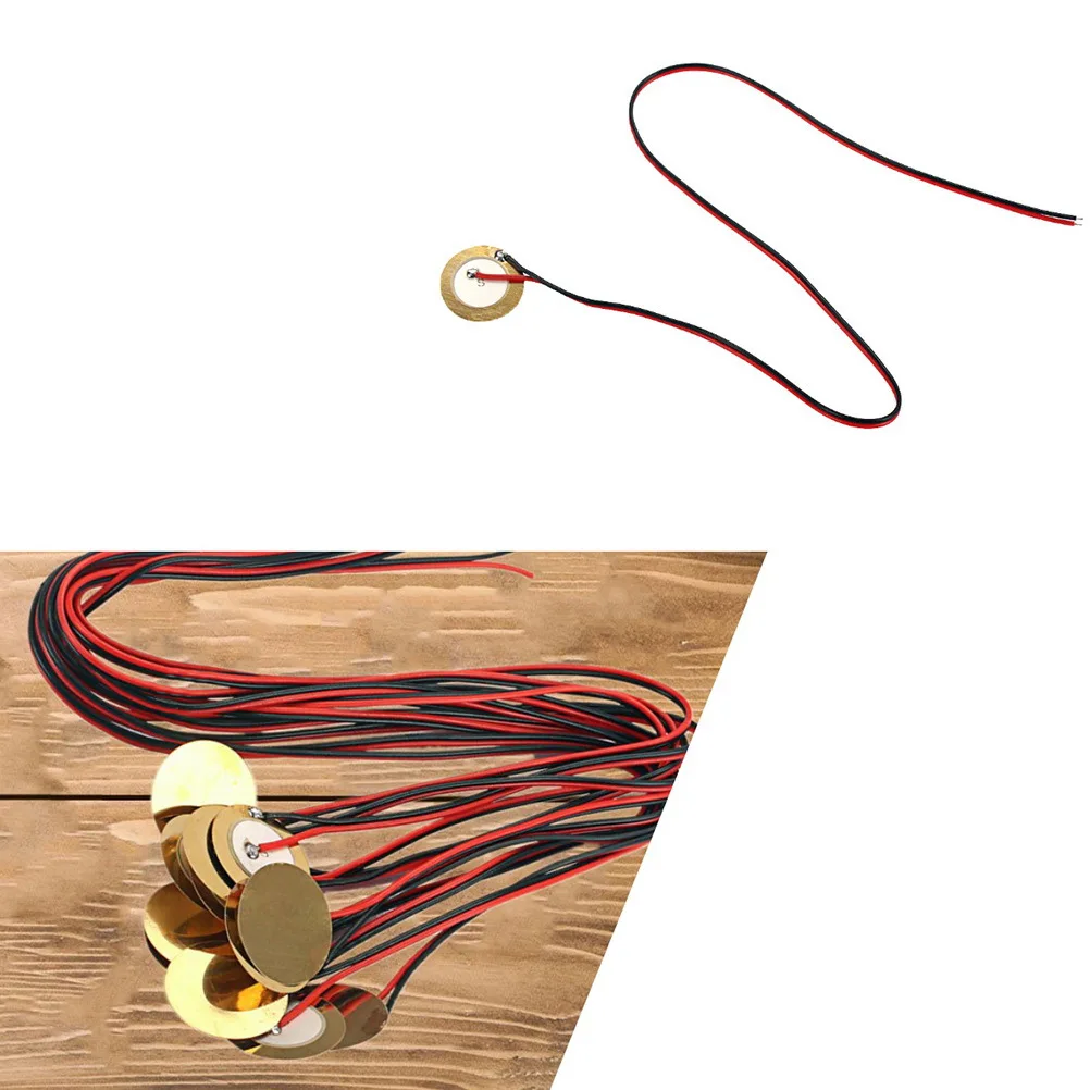 

12Pcs Piezo Disc Trigger Buzzer Acoustic Pickup Guitar Drum Sensor Transducer Ceramic Leads Sounder Plate Piezo Disc