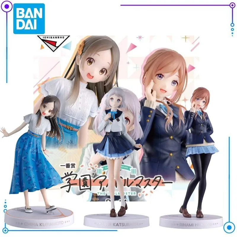 

In Stock Bandai Ichiban Kuji Gakuen Idolmaster Part4 Ririya Katsuragi Chinana Kuramoto Riha Himezaki Model Toy Decoration Figure