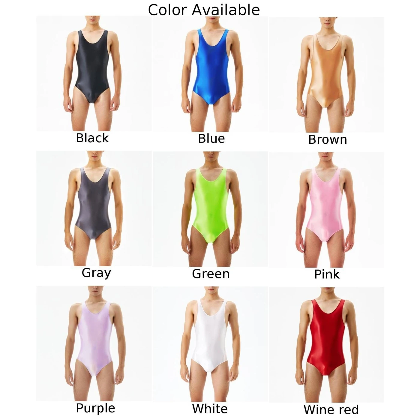 بدلة سباحة مثيرة لامعة للرجال بدلة سباحة حريرية لامعة من قطعة واحدة بدون أكمام ملابس داخلية ناعمة للمثليين ملابس داخلية مثيرة