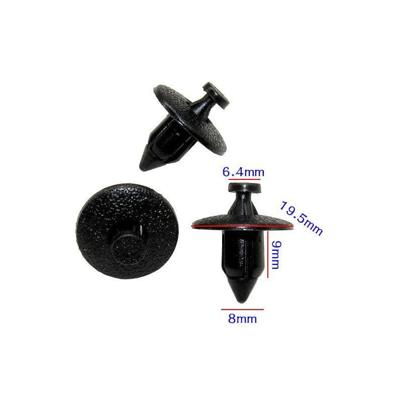 10/20Pcs Interior Plastic Rivet Fastener Clips Trim Fascias 8mm Hole Push Black For Volvo 3541113 FCP-0157