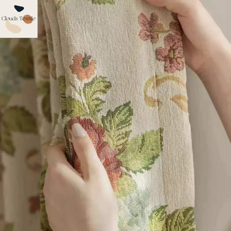 

Custom Size！！American Blackout Thickened Yarn-dyed Jacquard Curtains for Living Dining Room Bedroom and Balcony Decor Window