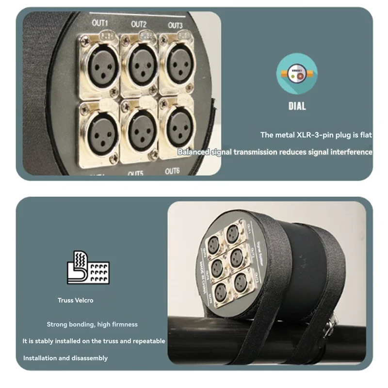 ABUL-For DMX512 標準信号アンプ 6 チャンネル出力スプリッター DJ ディスコ舞台照明制御用
