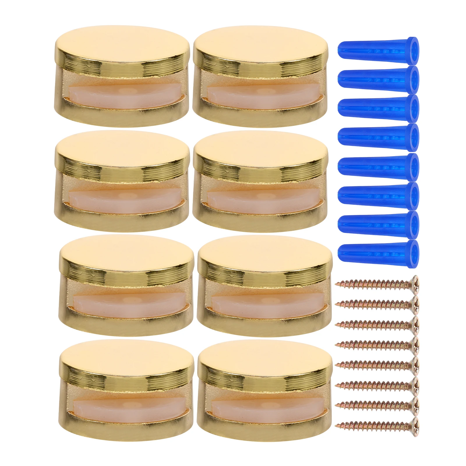 

8pcs Double Mirror Holder Zinc Alloy Shelf Brackets Clips Glass Shelf Holders Pegs Shelving Support Hardware Golden