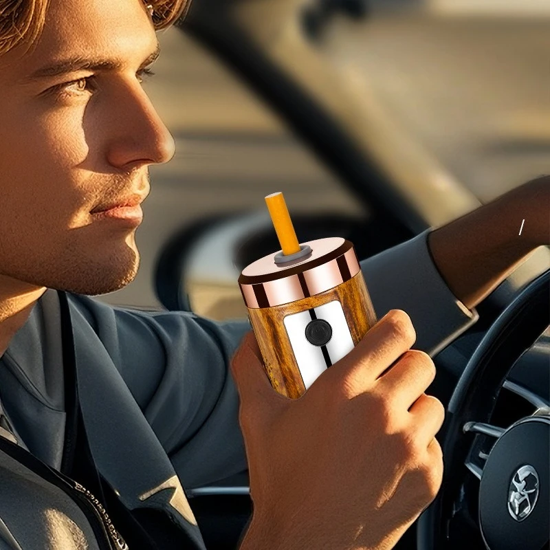 The Car Ashtray Comes with A Cigarette Lighter, One-click Ignition, USB Charging, Portable Car Use That Does Not Remove Ash