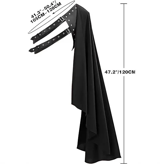 

Medieval Vintage Gothic Knight Armour One Shoulder Cloak Gothic Punk Lace Up Renaissance Crusader Gear Cosplay Costume
